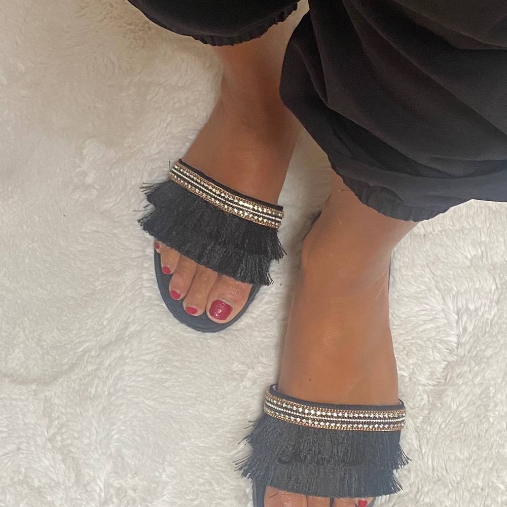 Pretty You London fringe sandals